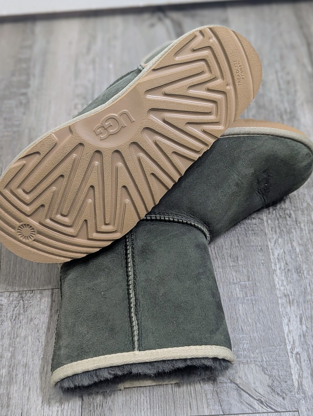 UGG Cozy Shearling-Lined Short Boot - Olive/Tan - Picture 6 of 8